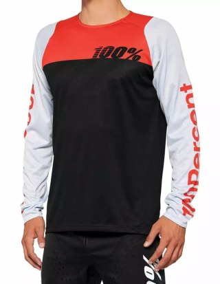 Koszulka 100% R-Core Longsleeve Black Racer Red S