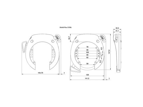 Lock Abus Ring 5750L NR Removable Key RIB Battery T82 Black