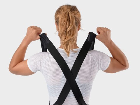 Damskie spodenki rowerowe z szelkami Trek Solstice Czarne (L)