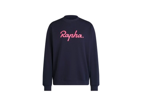 Shirt Rapha Logo Heavyweight Sweatshirt Small Navy/Vis Pink