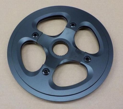 Tarcza mechanizmu Chainring + Spider SP03 BLK + P203+G 11/128" 38T ALLOY 4-Arm w/steel ring Full BLK