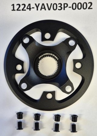 Tarcza mechanizmu YAV03 PW-S2 Spider W/GUARD BCD:104 Alloy CL:49 BLK EP01A-YAV03/3.5-GX-DG-B49-6
