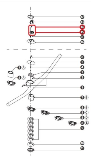 Podkładka sterów GPS Mount 35.5 5.7 BLK