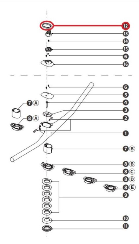 Podkładka sterów Height Adjust Spacer 28.8 47.5 4.5 BLK