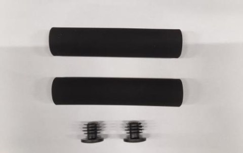Chwyty VLG 1906A-32 SILICONE SUEDE BLACK L/R:130 OPEN W/O LOCK ON W/VLP-35_V2 BLK PLATIC END PLUG,W/O LOGO INNER:20.3MM/OUTER:24