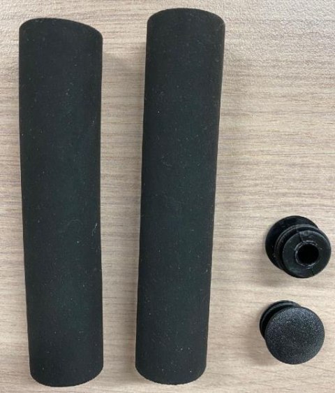 Chwyty VLG 1906A-34 SILICONE SUEDE BLACK L/R:130 OPEN W/O LOCK ON W/ END PLUG VLP-35 BLK