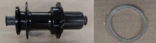 Piasta tylna ED260R-SHIM 28H 148/Ø12mm BLK 6-BOLT WO/QR W/SPACER RING