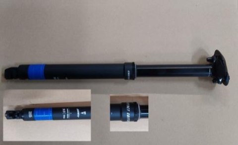 Sztyca CONTACT SWITCH ALLOY 30.9 395 125 BLK W/REMOTE HORIZONTAL LEVER W/CLAMP W/STR-PS 2000 0.9 CABLE W/O HOUSING, MY22 DECAL
