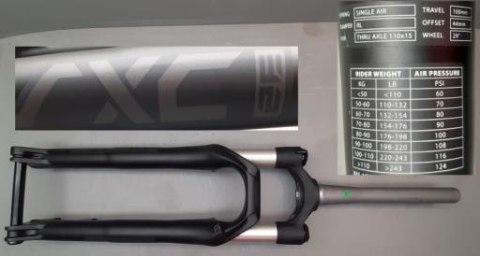 Widelec serw. Aluminiowy SXC2 32 AIR RL 29" 28.6 X40X245MM ST STEERER T100MM PM180 00D AL BLK(M)