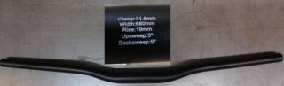 Kierownica CONNECT TCHL XC RISER 31.8X680 R19 9D/6D B.BLK W/O Giant LG W/O WARNING DECAL