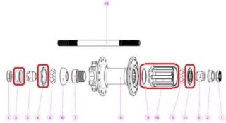 Piasta tylna - części Freehub Body for M6024-R