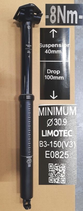 Sztyca SUSP. DROPPER B3 V2 ALLOY 30.9 445 T1: 40MM T2:100MM SAND BLK WO/LOGO WO/LEVER